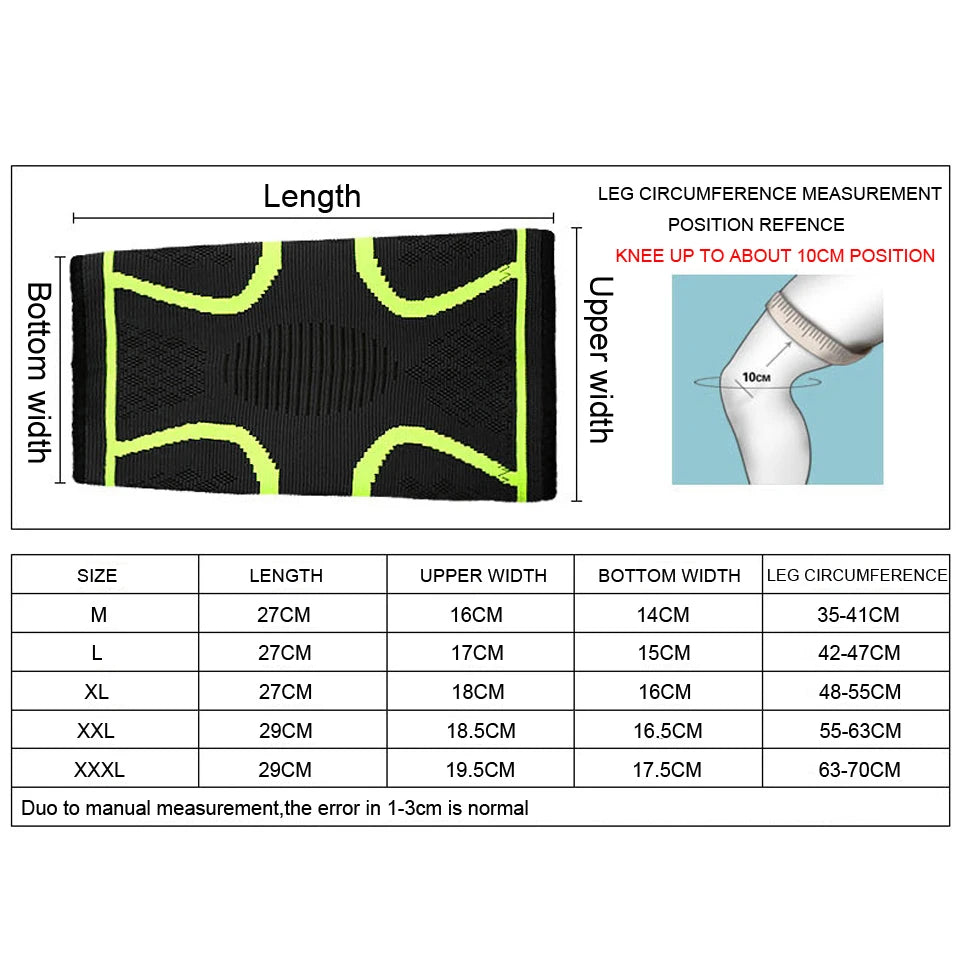 Fitness Knee Support Brace - Elastic Nylon Compression Sleeve for Running, Cycling, Basketball, and Volleyball